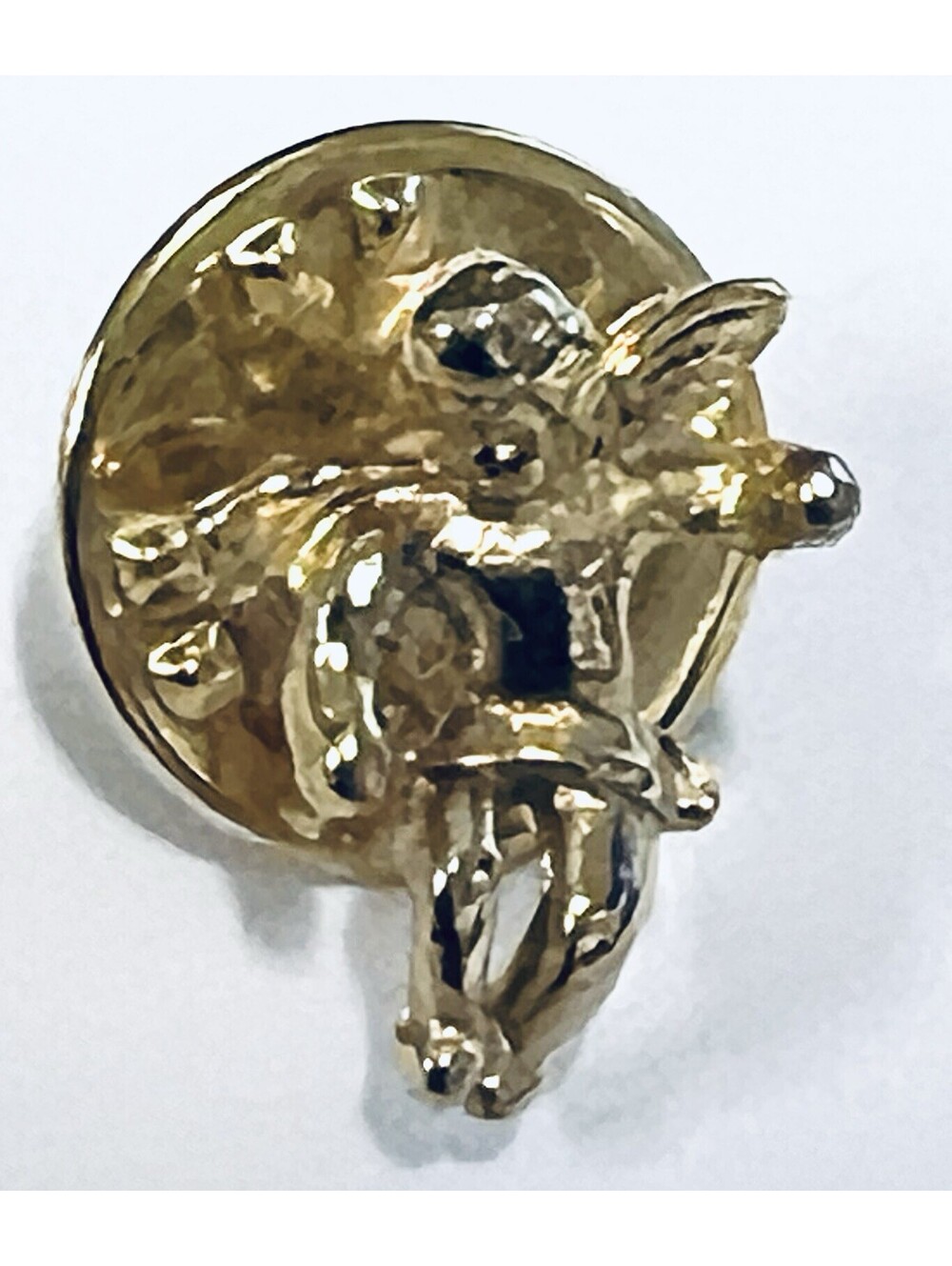 Vintage Ballou Reg’d Gold Tone Angel Cherub Lapel Pin Tie Tack Signed Religious